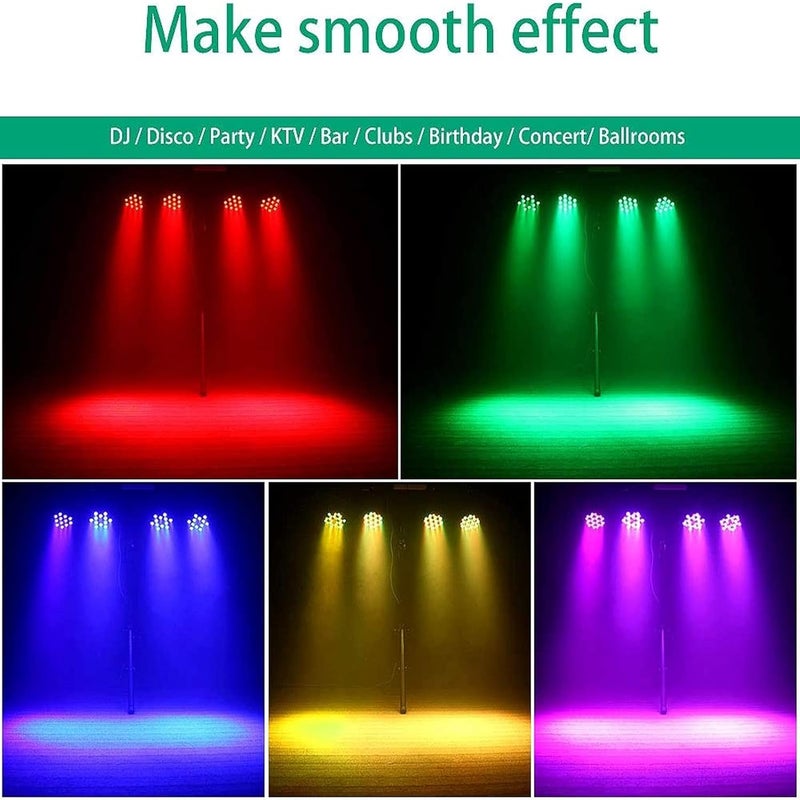 UKing LED Par Lights DJ Stage Light Corded RGB 36 LED with Sound Activated Control DJ Uplighting for Wedding Party Club Christmas Stage Lighting (2 Packs) - Image 3